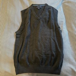 Lands End Charcoal Supima Cotton Sweater Vest Size S